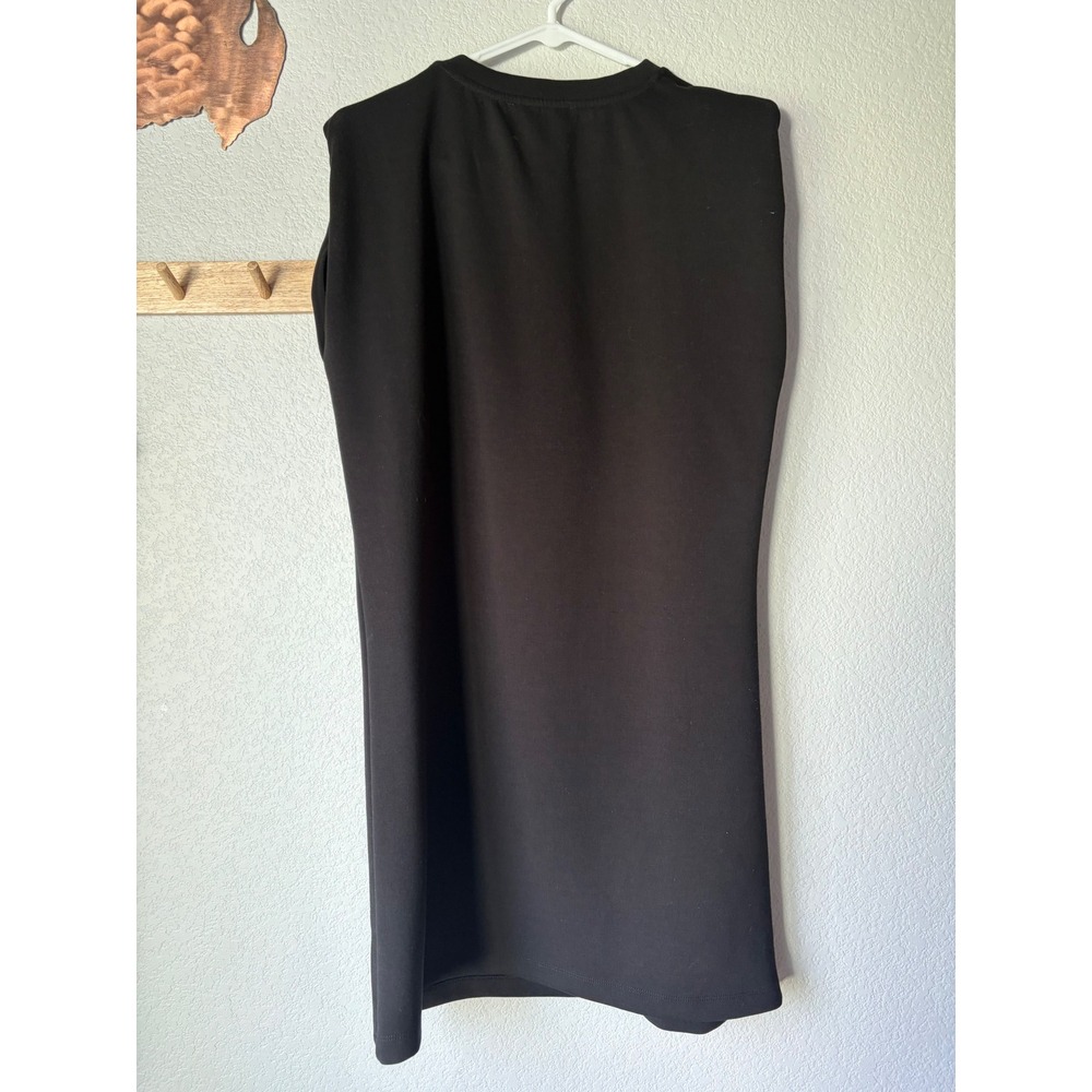 Rachel Zoe Black Shoulder Pad Sleeveless Shift Dress